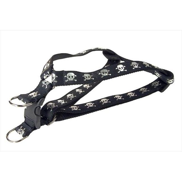 Reflective Skull Harnais pour Chien, Noir - Petit