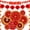 Chinese New Year, variant on JXKIKOZE 26PCS 4th of July Party Decorations Set  with Paper Fans, Flower Pom Poms and Hanging Swirls, Red White and Blue Independence Day Decor for Memorial Day, US 250th Anniversary