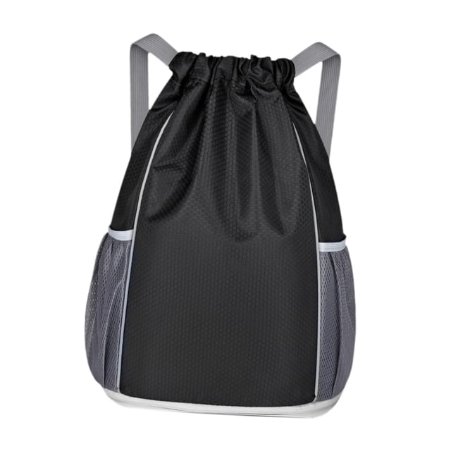 Tachiuwa Basketball Backpack Large Capacity Drawstring Bag for Beach Outdoor Football Black