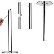 Alden Design Adjustable Portable Dance Pole with Static and Spinning Exercise Fitness Modes, Silver