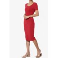 thumbnail image 3 of TheMogan Robe Midi Moulante en Jersey de Coton Extensible à Manches Courtes pour Femmes, 3 of 6