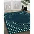 thumbnail image 2 of Ahgly Company Indoor Round Patterned Dark Cyan Green Area Rugs, 5' Round, 2 of 6