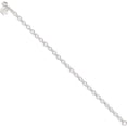 thumbnail image 2 of Sterling Silver Small Oval Rolo Link With Butterfly Anklet Made In India qg1382-10, 2 of 5