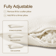 Coop Sleep Goods Extra Oomph Latex Pillow Fill, 1/2 Lb Bag of Cross-Cut Talalay Latex and Microfiber Stuffing, Supportive, Naturally Cooling, Eco-Friendly