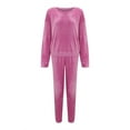 thumbnail image 5 of MSJUHEG Knit Sets Two Piece Women,Knit Lounge Sets for Women,Knit Matching Set,Two Piece Sets for Women,Fall/Winter Two Long Sleeved Hoodie And Sweatpants Suit,Lounge Sets for Women Hot Pink XL, 5 of 7