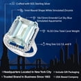 thumbnail image 2 of Gem Stone King 925 Sterling Silver Sky Blue Simulated Aquamarine Ring for Women (16.30 Cttw, Emerald Cut 18X13MM, Available in Size 5, 6, 7, 8, 9), 2 of 6