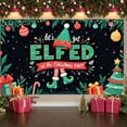 thumbnail image 3 of Elf Theme Christmas Banner Festive Style Party Banner Colorful Decoration Holiday ELFED Banner for Christmas Party Holiday Celebration Indoor Decoration, 3 of 9