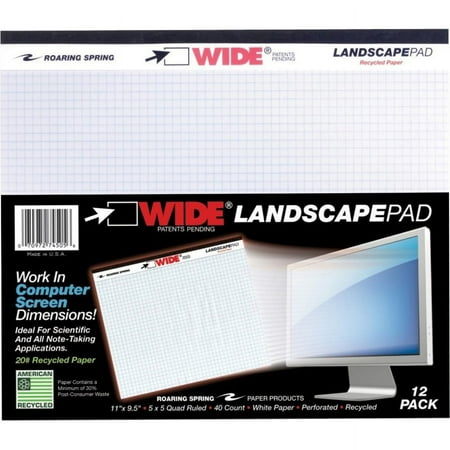 Roaring Spring Landscape Pad White 11"x9.5" 5X5 Grid