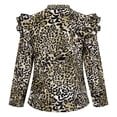 thumbnail image 7 of Open Front Blazer Formal Print Coat Cardigan Work Office Suit Jacket Regular Lightweight 3/4 Sleeve Blazers for Women, 7 of 7