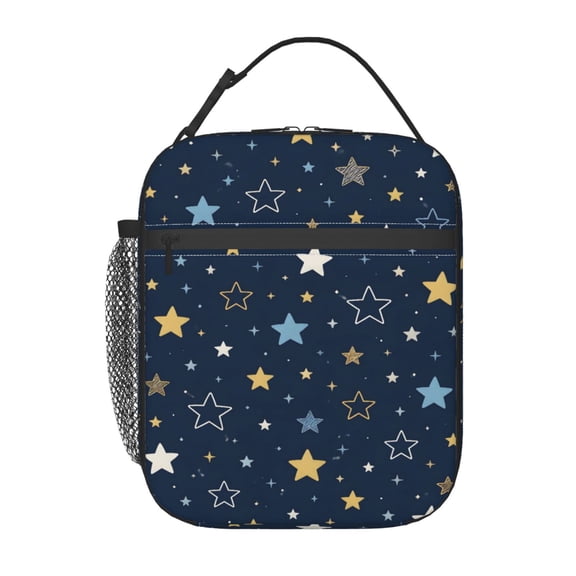 Starry Night Stars Lunch Bag Reusable Thermal Lunch Box with Handle for Women and Men