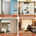 thumbnail image 3 of Mxdfafa 40-193in Black Tension Curtain Rod, Heavy Duty No Drill for Room Divider, Bathroom, Closet & Laundry, Carbon Steel, Rust-Proof, 3 of 9