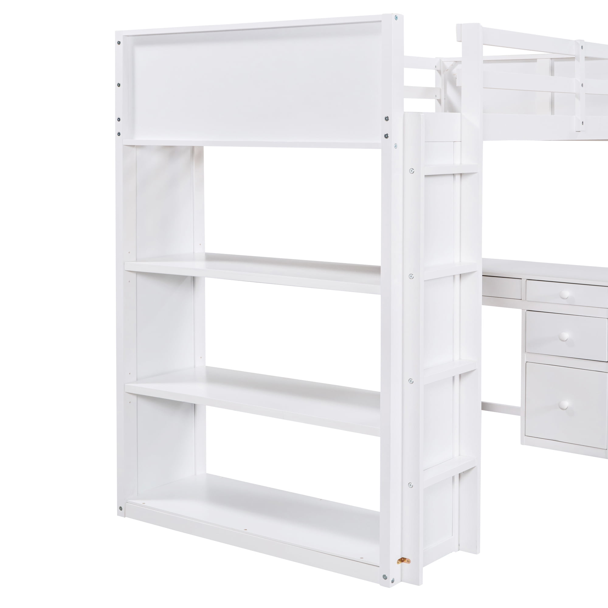 Bellemave Twin Size Loft Bed with Desk and Shelves, India | Ubuy