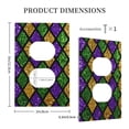 thumbnail image 5 of Kll Mardi Gras Shiny Green Purple Wall Plate,Gloss Finish,Standard Size 1 - 5" X 3", Polycarbonate Thermoplastic,Electric Receptacle Plug Covers, 5 of 8