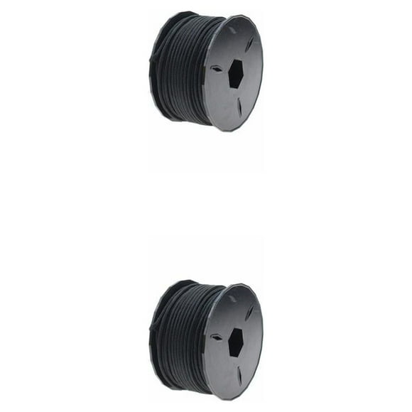 Toystoory Cordón de seguridad para paracaídas poliéster diámetro 2mm cuerda para acampar de alta resistencia ligero senderismo tendedero Negro 2Conjunto