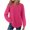 17# Hot Pink, variant on Waffle Knit Tunic Tops For Women Fall Long Sleeve Shirts Curved Hem Crew Neck Loose Fit Fashion Clothing Outfits Plus Size Casual Comfy Dark Gray XL