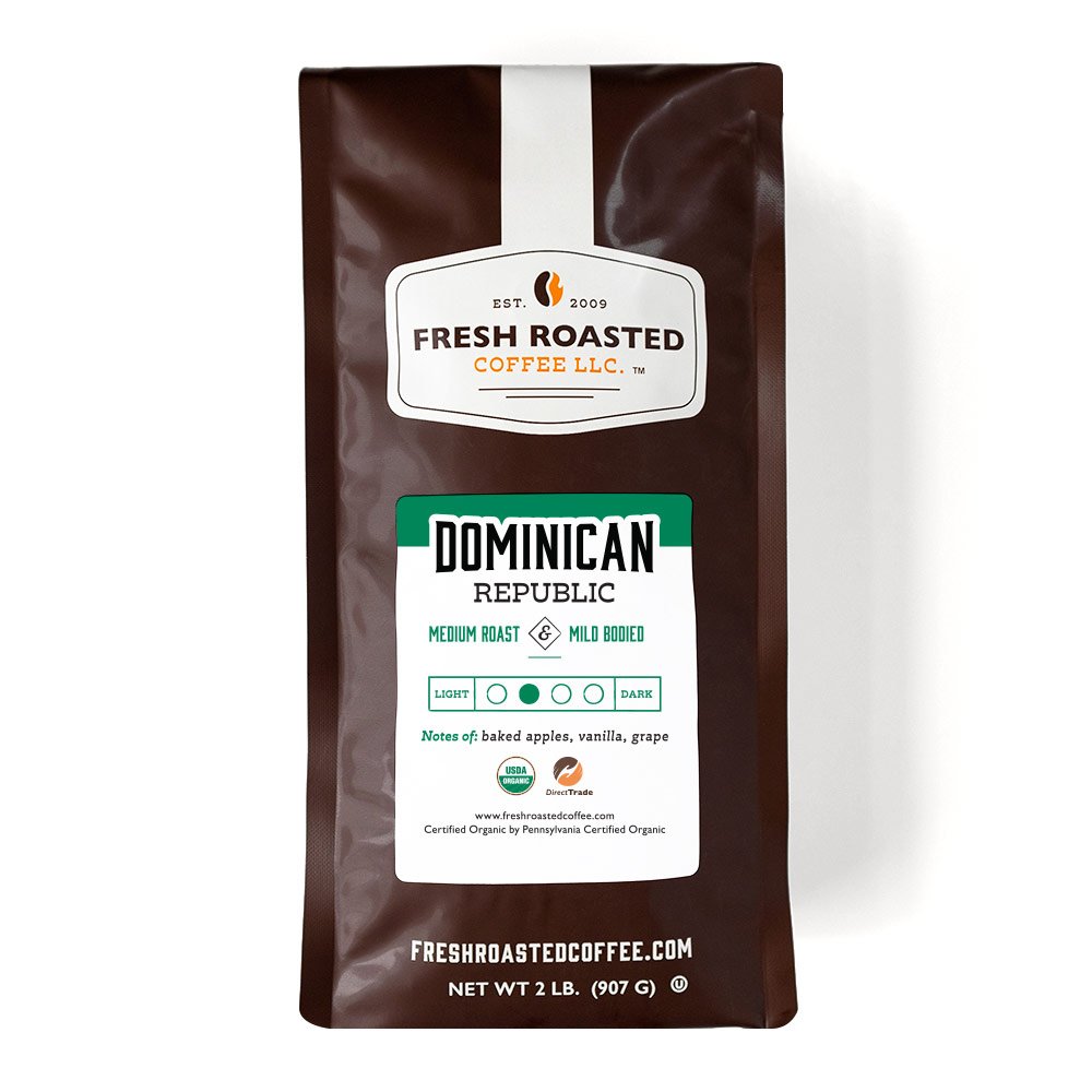 Fresh Roasted Coffee, Organic Dominican Republic Coffee, Whole Bean, 2