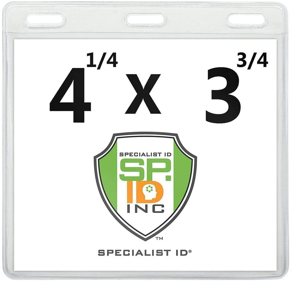Clear Premium Vaccination Card Protector 3 X 4 in for CDC Immunization Record Waterproof Specialist ID 4x3 Horizontal Badge I’D Name Tag for Events & Travel