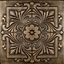 R14-Victorian Foam Glue-up Ceiling Tile in Antique Brass (129.6 Sq.ft / Pack) - 48 Pieces
