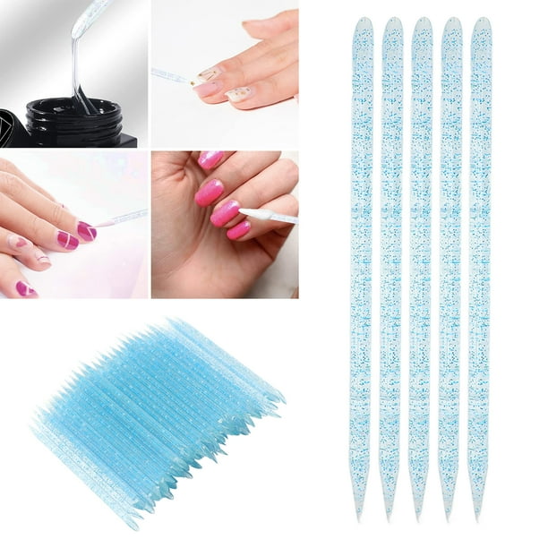 100 Varillas De Eliminación De Piel Muerta Para El Cuidado De Las Uñas, Herramienta De Limpieza De Manicura Y Pedicura De Plástico Con Puntas Puntiagudas Y Biseladas, Para