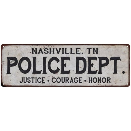 Nashville Tn Police Dept Home Decor Metal Sign Gift 6x18