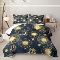 thumbnail image 2 of Erosebridal Boho Sun Print Twin Quilt Set,Cartoon Moon Stars Twin Coverlet Set For Adults,2pcs, 2 of 7