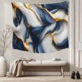 thumbnail image 5 of Navy Blue Marble Tapestry for Bedroom Wall Hanging Tapestry, Gold Modern Art Ceiling Backdrop Tapestries Poster Blanket Wall Decor for Teens Room Living Room Dorm 39" x 59", 5 of 8