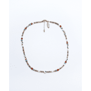 BY FABRIZIO DESIGN Turin Pearl Necklace in Multicolor Crystal Pearl Turquoise Agate and White Murano Nazar Charm