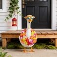 thumbnail image 4 of AURIGATE 23in Porch Goose Outfit Set, 3 Styles Hawaiian Floral Lei & Hat Costumes for Outdoor Lawn Garden Decor, Weather-Resistant Dress Up Kits for Summer Holiday, 4 of 6
