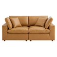 thumbnail image 3 of Modway Commix Down Filled Overstuffed Vegan Leather Loveseat in Tan, 3 of 8