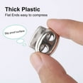 thumbnail image 3 of 50pcs Plastic Spring Cord Locks Rope Fastener Double Holes Toggle Stoppers Sliders for Backpack Shoelaces, Silver Tone, 3 of 7