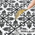 thumbnail image 5 of Round Fitted Tablecloth with Elastic Edge, 100% Waterproof Oil Proof Plastic Table Cover, Vinyl Flannel Backed Tablecloth Fits 36"-44" Round Tables for Dinner, Outdoor, Picnic, Black, 5 of 6