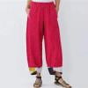 thumbnail image 1 of Pantalons pour Femmes Mode Été Décontracté Ample Coton et Lin avec Poches Imprimé Rouge m, 1 of 3