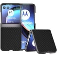 thumbnail image 1 of Motorola Razr 40 Ultra Carbon Fiber PU Case with 2 Screen Protectors/2 Lens Protectors Shock Cover Compatible with Razr 40 Ultra, 1 of 4