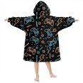 thumbnail image 2 of Game Controller Black Pattern Lamb Fleece Blanket Hoodies for Teens ,Teens Oversize Sherpa Wearable Hooded Blanket Sweatshirt with Super Pockets, 2 of 6