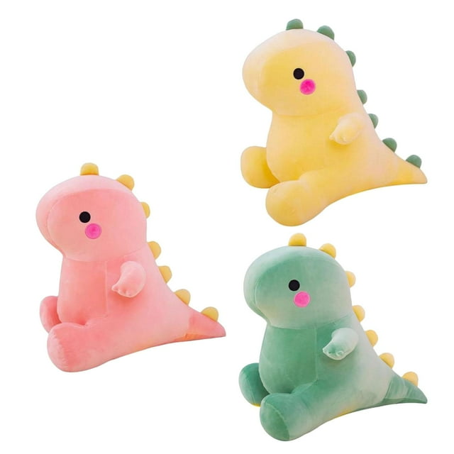 3 piezas de lindos juguetes de peluche de dinosaurio de dibujos animados para niños y niñas, muñeco de almohada, regalo 25cm