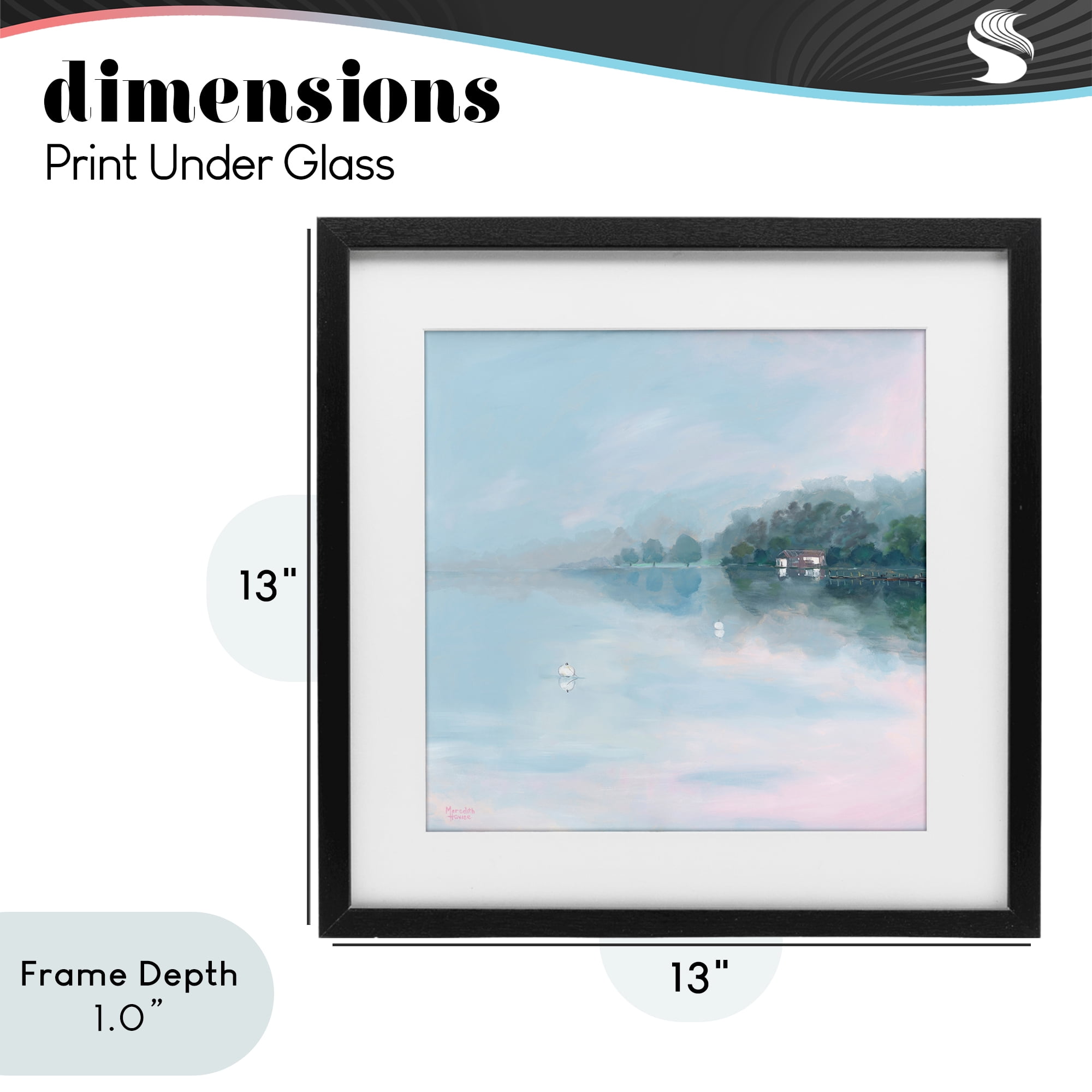 Stupell Industries Morning at Lake Windermere Black Framed Print Under Glass, design by Meredith Howse