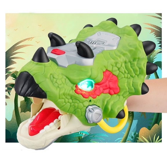 Dinosaur Hand Puppets Toys with Roaring Sound & Light, Interactive Role Play Gloves, ABS Plastic Puppet Figures, Party Gifts for Kids, Boys Girls Ages 3-8
