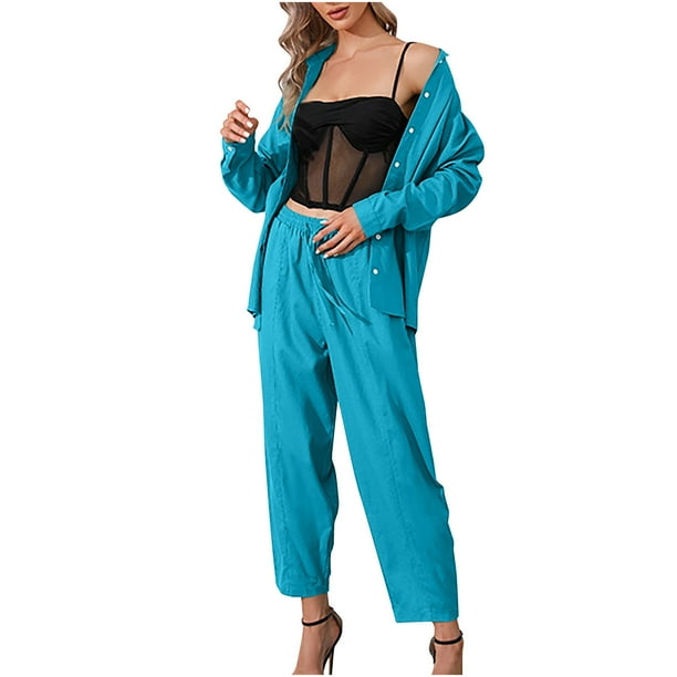 Pants for Women Women Fall Clothes Casual 2 Piece Outfits Long Sleeve