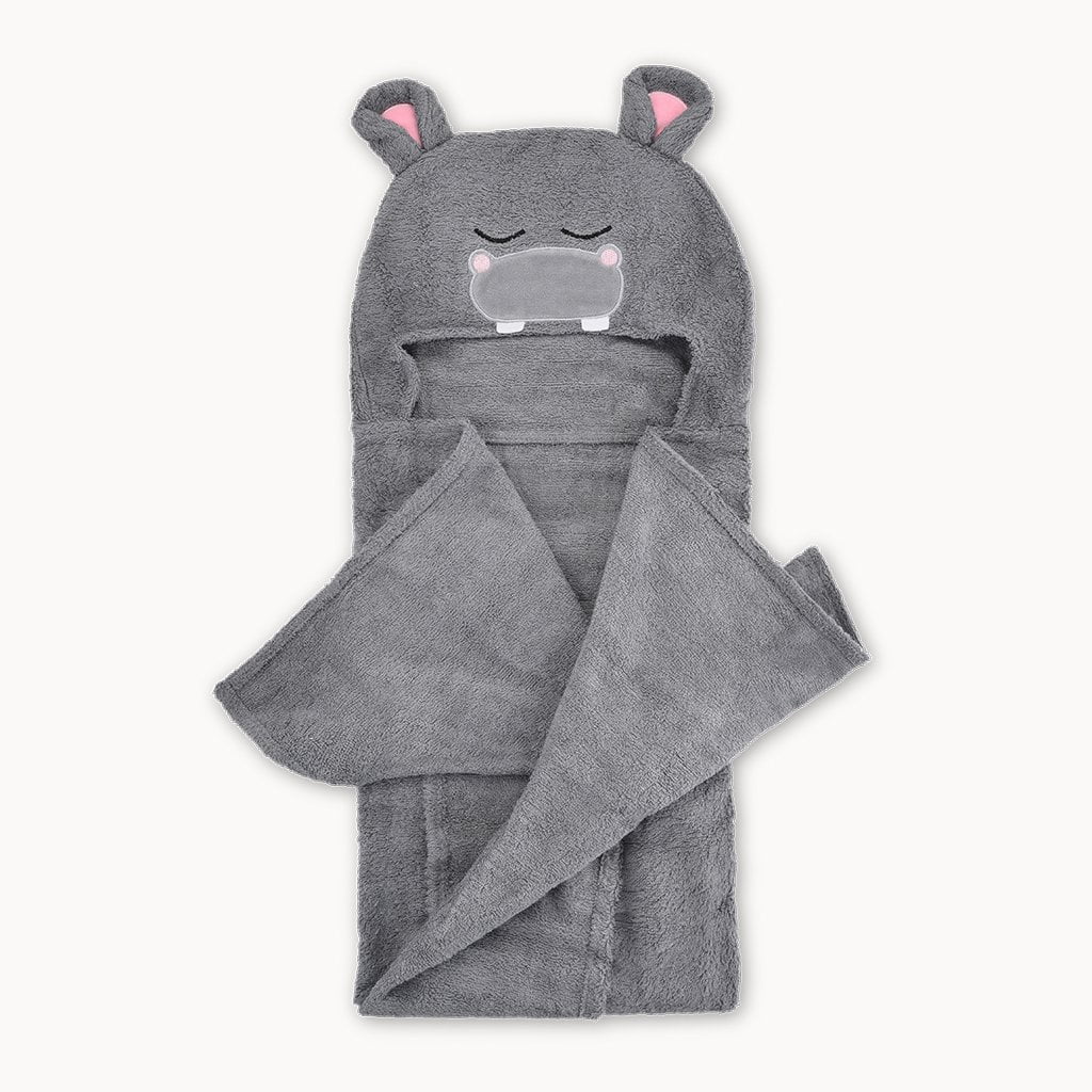 hippo hooded towel