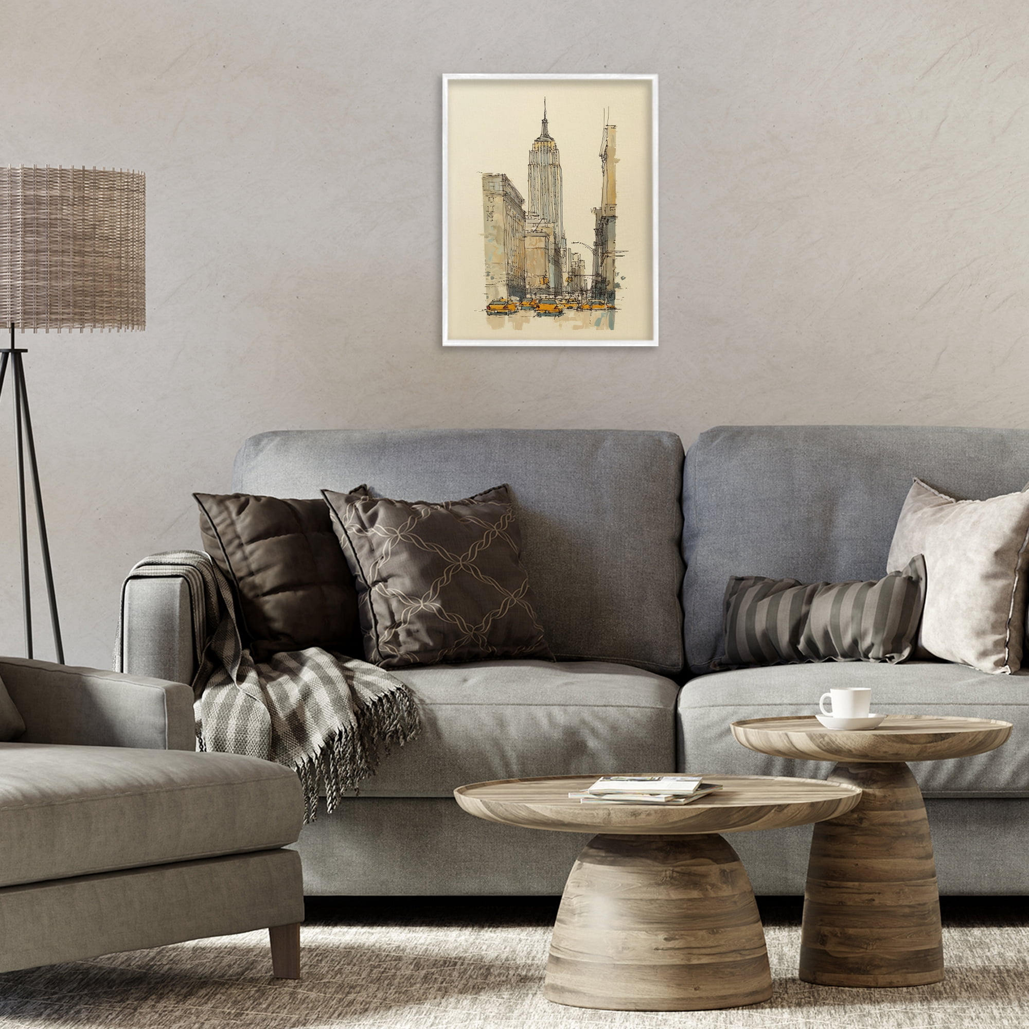 Stupell Industries NY City Lines Contour White Framed Giclee Art, design by Svetlana Aleynikova