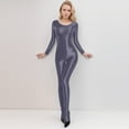 thumbnail image 4 of TAIAOJING High Stretch Unisex Full Body Catsuit Zentai Jumpsuit Shiny Smooth Transparent Bodysuit Comfort Costume, 4 of 5