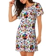 thumbnail image 2 of Disketp Mexican Bright Style para Camisón Corto de Manga Corta para Mujeres, Camisón Cómodo con Escote Redondo, Bonito y Confortable, 2 of 6