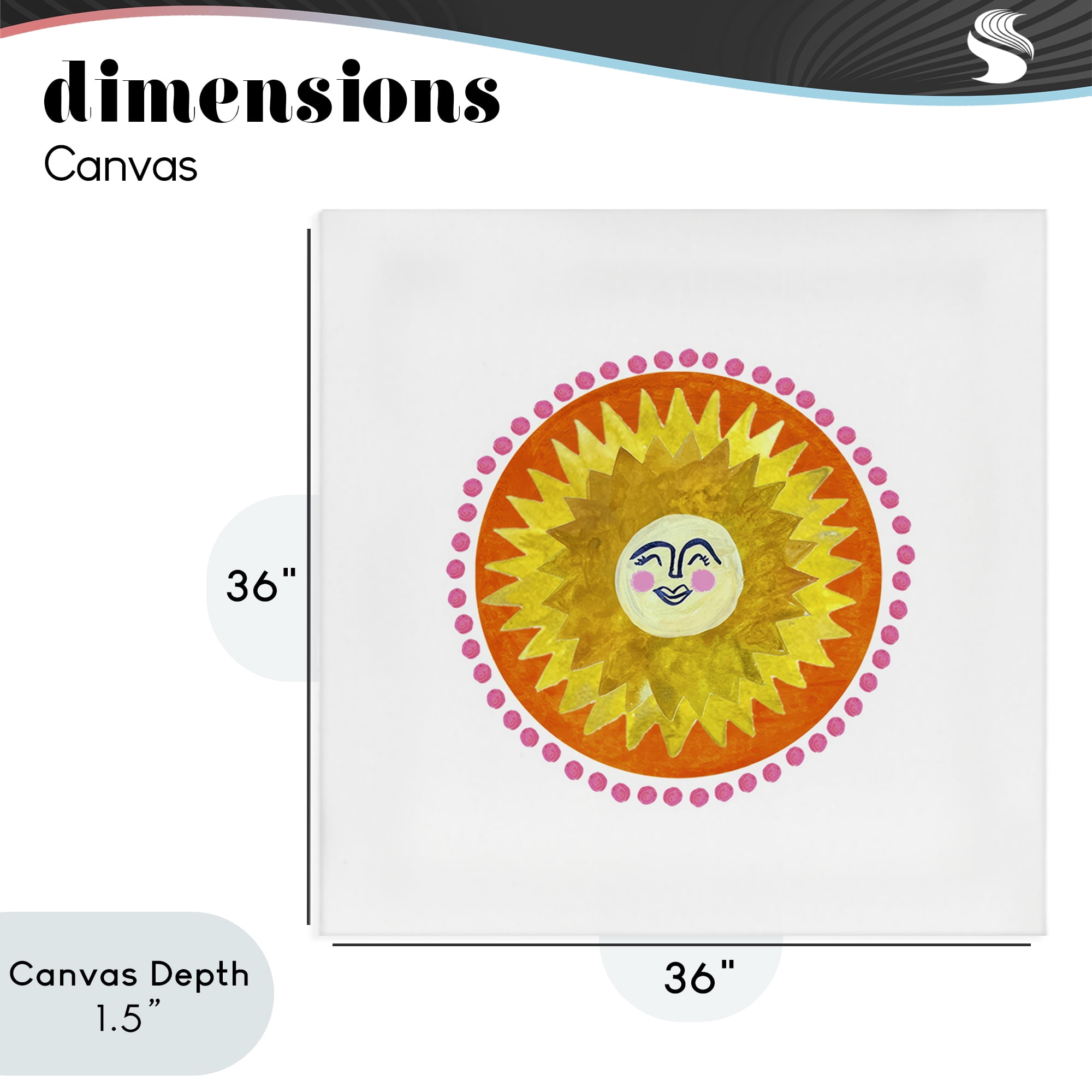 Stupell Industries Yellow & Orange Smiling Sun Canvas Wall Art, design by Katherine Herrell Studio