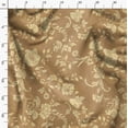 thumbnail image 3 of Soimoi Cotton Satin Spandex Brown Fabric By the Yard - 54 Inch Wide - Floral Pattern Fabric - Botanical and Elegant Designs for Various Uses Printed Fabric, 3 of 6