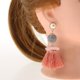 thumbnail image 3 of Pendientes de Borla Jinwen Bohemio con Perla Coral, 3 of 5