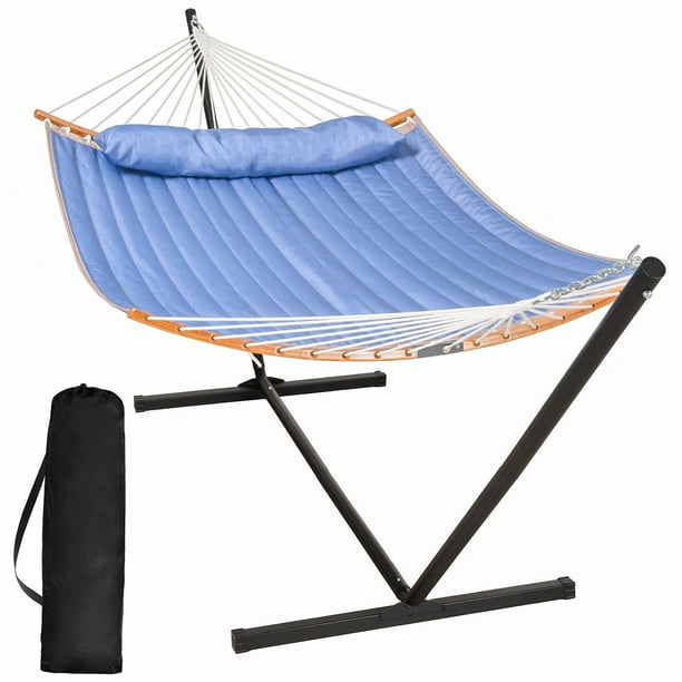Hammocks Portable Hammock with Stand, 2 Person Hammock with Bamboo