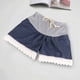 thumbnail image 5 of Pantalones Cortos De Mezclilla De Maternidad Pantalones Cortos De Soporte De Embarazo De Moda con Cordón Transpirable Suave Y Fino para Encaje De Verano Azul Oscuro M, 5 of 9