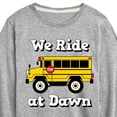 thumbnail image 3 of Instant Message - Transportation - We Ride At Dawn School Bus - Toddler & Youth Long Sleeve Graphic T-Shirt, 3 of 6