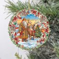 thumbnail image 6 of Designocracy 8611066 5 x 5.5 x 0.25 in. Santas Magical Cottage Wreath Wooden Christmas Santa Snowman Decor Ornaments, 6 of 8