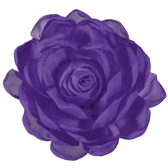 Flowers Hair Clips, Satin Rose Brooch Pin, Floral Brooch Hairpin for Women Wedding, Dark Purple